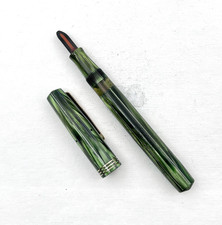 VTG Waterman Ink-Vue 2 Vacuum Lever Fountain Pen Blue Streak Green No Nib AS IS picture