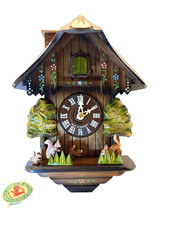 Hubert Herr Cuckoo Clock Dancing Squirrels VTG Black Forest Chalet Germany NOS picture