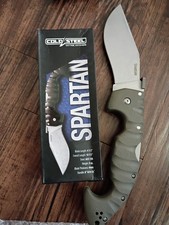 Cold Steel Spartan Desert Tan Handle Aus10A Plain Edge Folding Knife picture