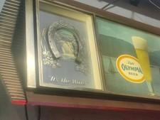 Vintage Olympia Beer Lighted Sign “It’s the Water” Sailboats Horseshoe. picture