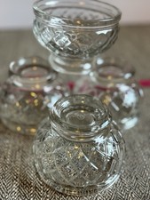 VTG Diamond Cut Glass Dessert Dishes- Total Of 4 picture