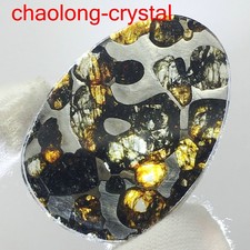 29.5CTS BRENHAM PALLASITE METEORITE RARE OLIVINE METEORITE/USA CA0689 picture