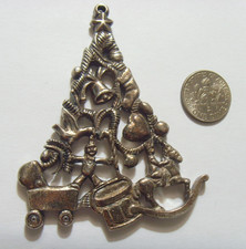 vintage Gorham heavy silver tone metal religious Christmas tree decoration 51652 picture