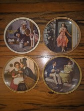 Lot of 4 Vintage Norman Rockwell Porcelain Collector Plates Set picture