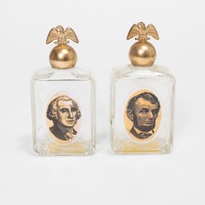 Vintage Avon Presidential After Shave Bottles Eagle Glass Set Patriotic Decor picture