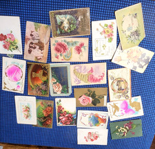 Lot Of 20 Antique Post Cards General Greeting 1908-1913 Flowers, Animals picture