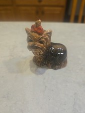 Yorkshire Terrier Figurine Statue Red Bow, vintage Gobel vintage retired WGerman picture