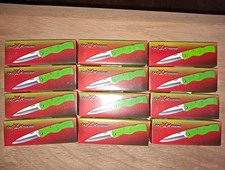 Tac Xtreme TX-089GRN Green Plastic Handle Stainless Clip Point Liner Pocketknife picture