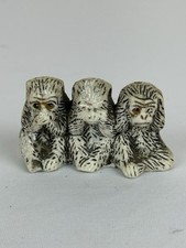 Vintage Three Wise Monkeys Figurine See Hear Speak No Evil Ceramic picture
