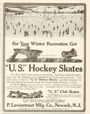1910 P. Lowentraut Mfg. Co. Newark NJ U.S. Hockey Club Ice Skates Magazine Ad picture