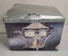Vintage Royal Limited 2-Quart Silver-Plated Food Warmer Chafing Dish In Box VGC picture