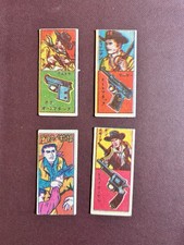 Vintage 1960s Japanese Menko Laramie Ranch Gunsmoke Wyatt Earp 4 Card Lot ララミー牧場 picture