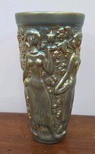 Vintage Art Nouveau Zsolnay Pecs Eosin Lustre Glaze Figural Iridescent Vase picture