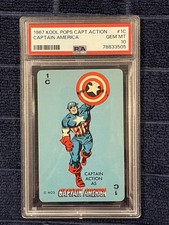 1967 Marvel Kool Pops Captain Action #1C 💎 CAPTAIN AMERICA 💎 PSA 10 picture