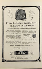1927 Print Ad. Amplion Hi-Tech Speaker from 1927. White page, clean, not brittle picture