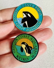 Vintage I LOVE KEIKO Oregon Coast Aquarium Orca Whale Souvenir Travel Pin Lot picture