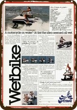1979 WETBIKE Jet Ski Motorcycle on Water Vntg-Look DECORATIVE REPLICA METAL SIGN picture
