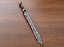 ROMAN GLADIATOR SWORD, HANDMADE DAMASCUS STEEL BLADE, GLADIUS SWORD WITH SHEATH. picture