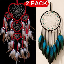 2PCS Dream Catchers Handmade  Blue Red Bedroom Wall Hanging Home Decor Art picture