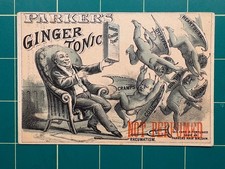Parker's Ginger Tonic trade card - demons fleeing since he is using Parker's picture