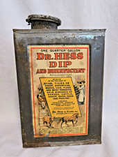 Vintage Veterinarian Dr. Hess Dip & Disinfectant Medical Tin Metal Advertising picture