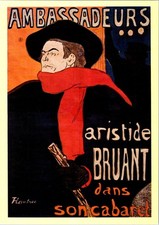 Postcard Henri de Toulouse Lautrec Aristide Bruant Printed in Germany Unposted picture