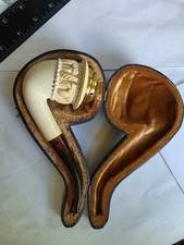 Vintage Paykoc Meershaum Pipe With Case lattice crown bowl brass windcap picture