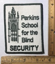 Vintage Obsolete Perkins School For The Blind Security Officer Patch Police MA picture