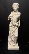 VTG Beautiful Large Heavy Greek Goddess Sculpture Statue w/Wreath or Flowers 24” picture