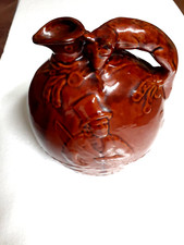 Antique Signed Rockingham Spirits Pitcher, Fox Handle and Country Gentleman picture