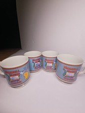 Vintage Maxwell House Coffee Mugs Set of 4 Pedestal Footed Cups 1970s Read picture