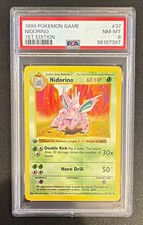 Pokémon TCG - Nidorino 37/102 - Shadowless - 1st Edition - PSA 8 picture