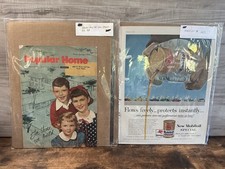 Vintage Print Ad Lot 1954 Popular Home 1957 Mobil Oil Pegasus picture
