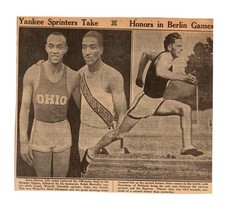 Antique Yankee Sprinters Olympics Berlin Games Jesse Owens Ralph Metcalfe Cutout picture