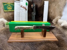 1974 Vintage Puma 3587 Jagdnicker Knife With Stag Handles Mint Green/Yellow Box picture