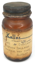 Vintage 1950s Pharmaceutical Advertising Pill Bottle J B Keller Barry Illinois picture