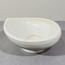 McCoy Pottery Harmony Line Pedestal Planter Bowl Dish Green Lines USA Vintage picture