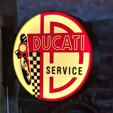 Ducati Service  Double Sided Motorcycle Wall Sign Light, Red/White 9