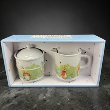 Peter Rabbit Beatrix Potter Sugar and Creamer Set 2 Ceramic New In Box Stoneware picture