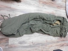US MILITARY M-1949 MOUNTAIN MUMMY SLEEPING BAG W/ CASE SIZE REG (BROKEN ZIPPER) picture