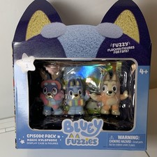Bluey Fuzzies Series 1 Magic Xylophone Flocked Figures Bluey Bingo + Case picture