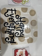 Coton Colors Happy Everything 9” Plate Gold Polka Dot. Attachments Extra picture