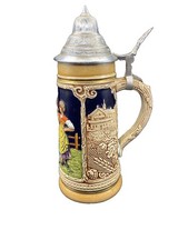 Vintage Marzi & Remy #2026 German 0.5L Beer Stein Pewter Lid Dancers picture