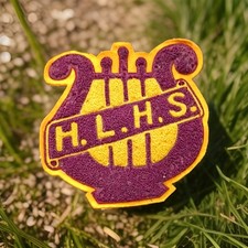 Vintage H.L.H.S High School Chenille Patch Lyre Band Sopher Athletic Owatonna MN picture