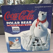 Coca-Cola Polar Bear Mechanical Bank 1995 Ertl Limited Edition Box COA picture
