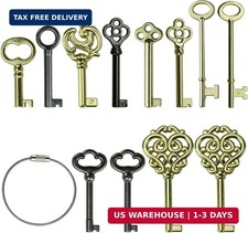 Skeleton Key Set 12PCS for Grandfather Clock Cabinet Doors and Decoration picture
