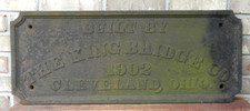 1902 The King Bridge Co. Heavy Cast-Iron Sign / Plaque, Cleveland Ohio, READ picture