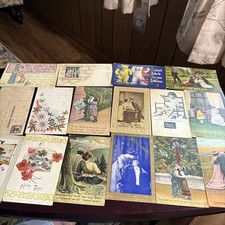 Lot of 16 Antique Comic Postcards Vintage 1909 1910 Romance Humor Teddy Bear PC picture