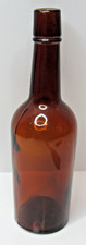 Vintage Dark Amber 398  Glass Bottle Whiskey Beer Medicine #BL-4 picture