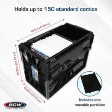 1 BCW BLACK Short Comic Book Bin - Heavy Duty Acid Free Plastic Stackable Box picture